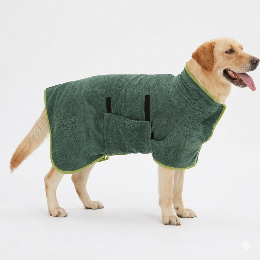 Fast-Drying Pet Bathrobe – Absorbent Microfiber Towel