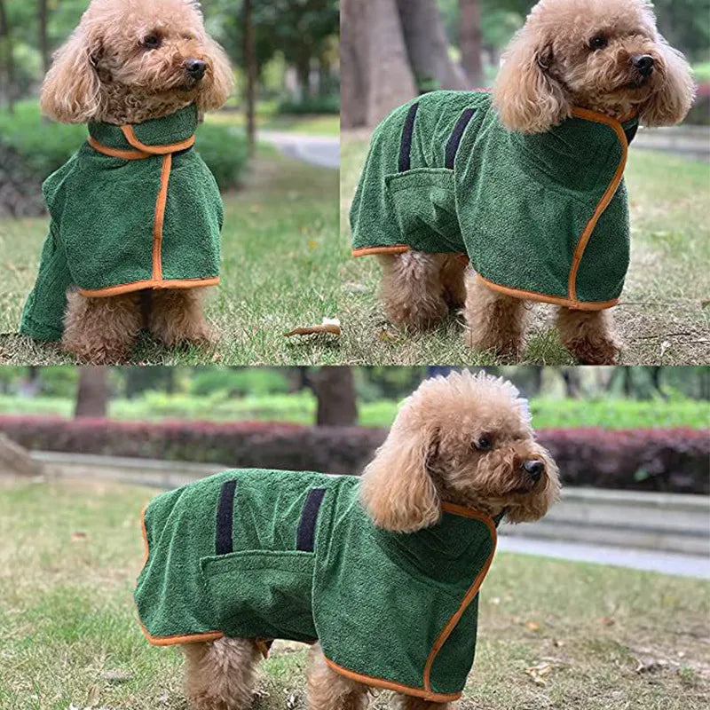 Fast-Drying Pet Bathrobe – Absorbent Microfiber Towel