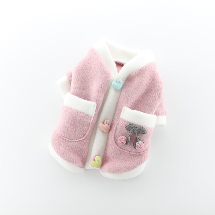 Soft Coral Velvet Pet Skirt – Cute Dog & Cat Outfit